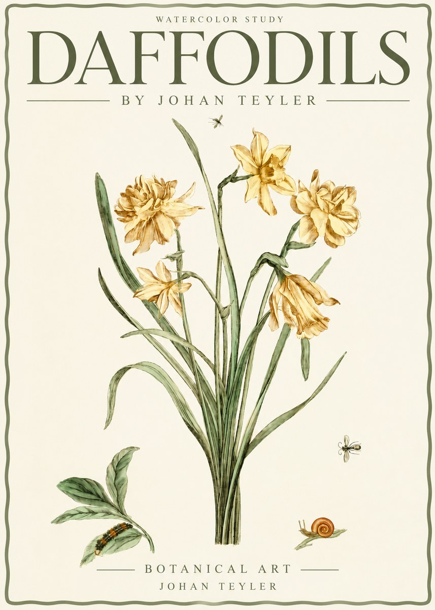 Johan Teyler Daffodils No5 - Affiche