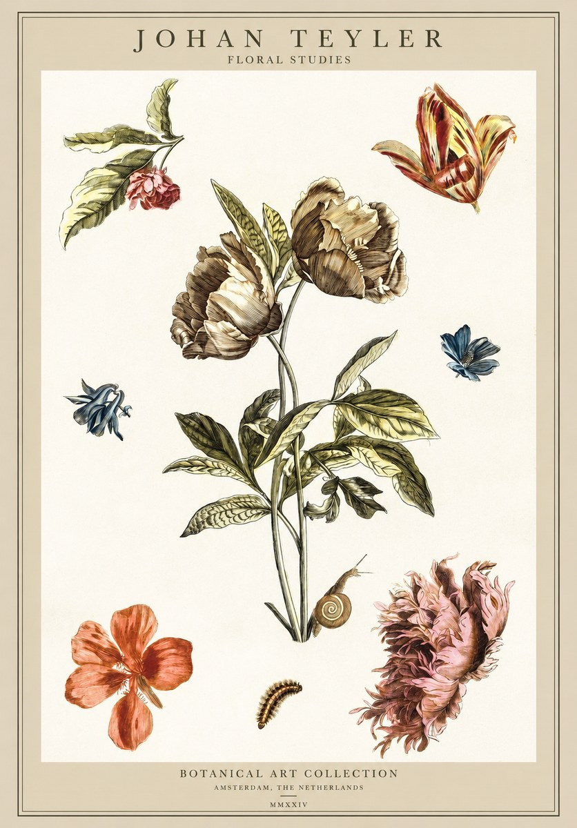 Johan Teyler Floral Studies No1 - Affiche