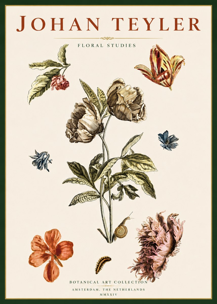 Johan Teyler Floral Studies No4 - Affiche
