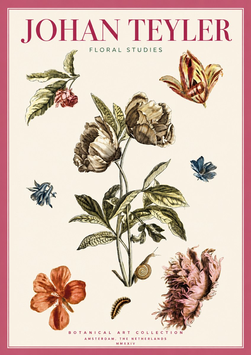 Johan Teyler Floral Studies No5 - Affiche