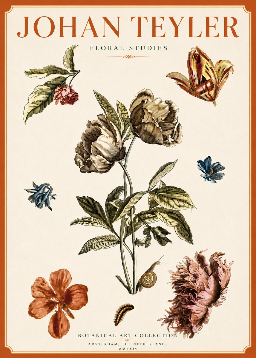 Johan Teyler Floral Studies No6 - Affiche
