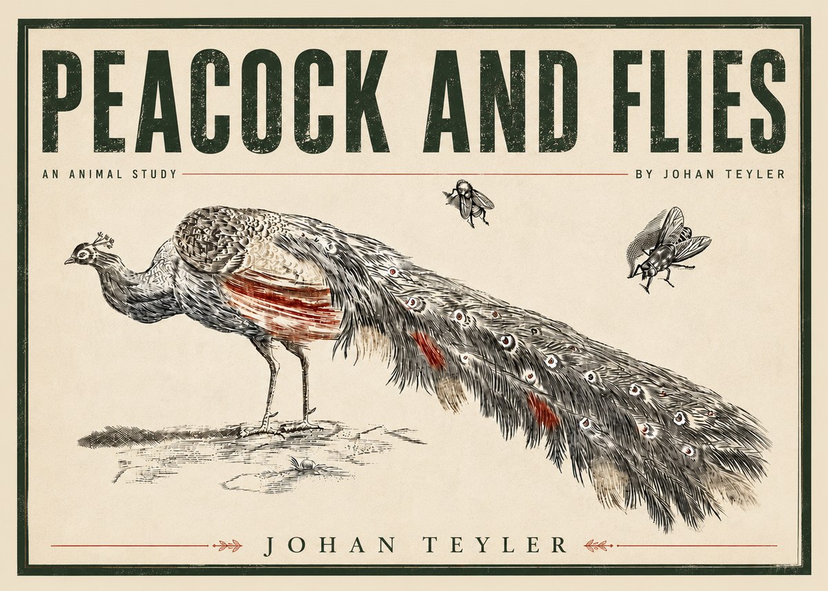 Johan Teyler Peacock and Flies - Animal Study No5 - Affiche