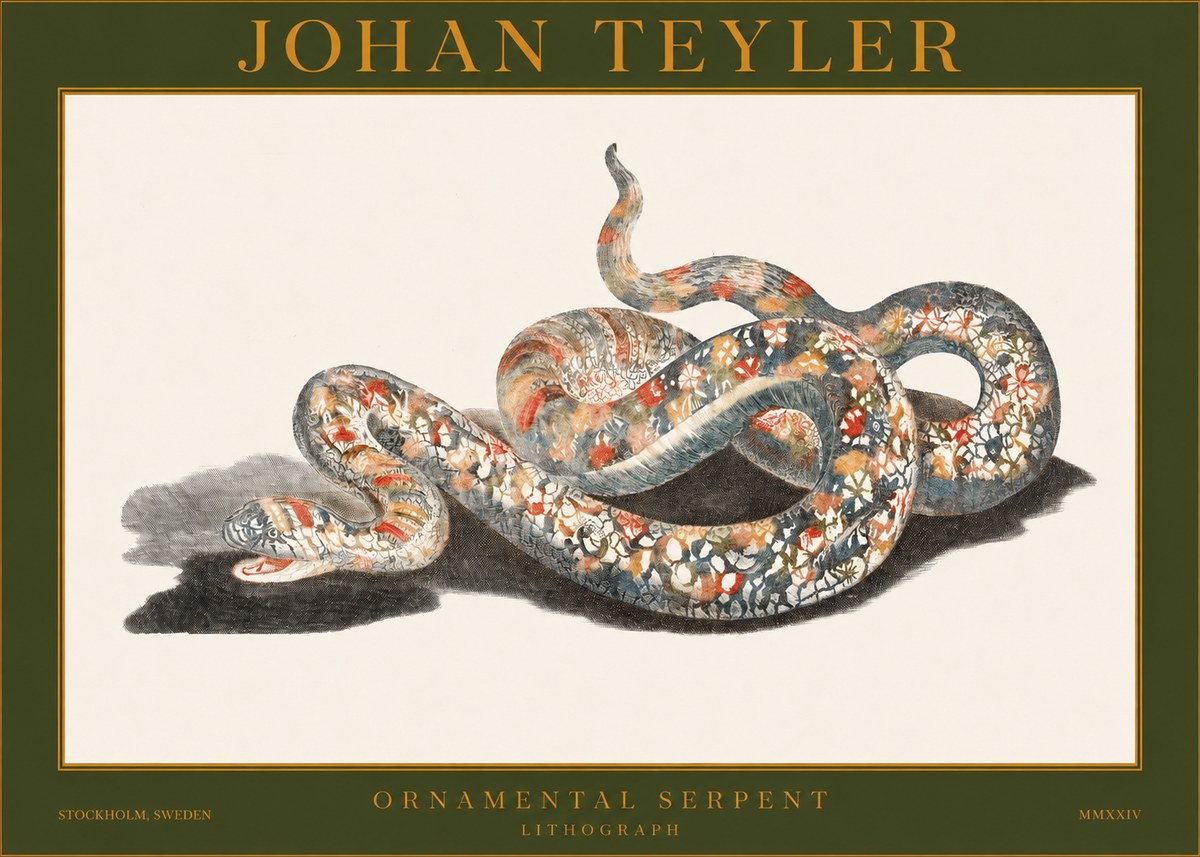 Johan Teyler Ornamental Serpent No1 - Affiche