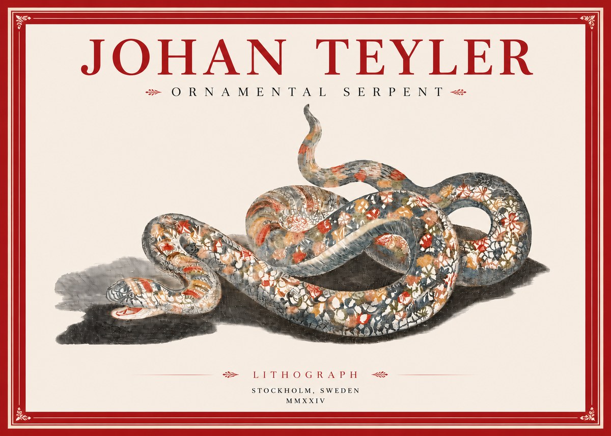 Johan Teyler Ornamental Serpent No3 - Affiche