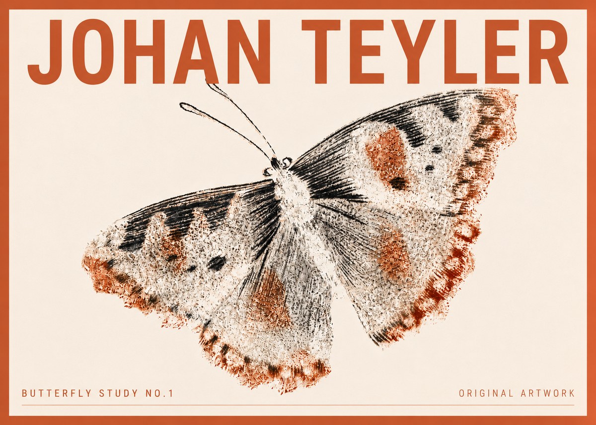 Johan Teyler Butterfly Study No.1 No4 - Affiche
