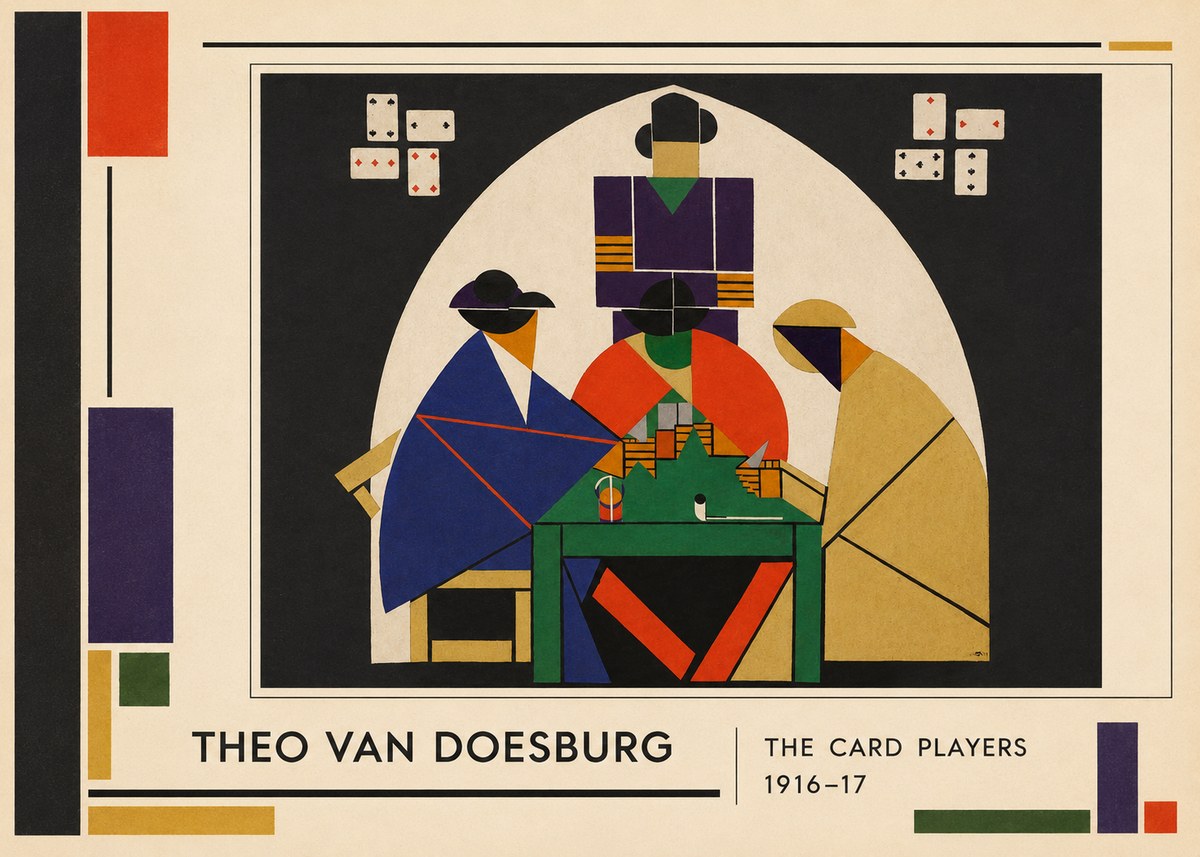 Theo van Doesburg The Card Players No1 - Affiche