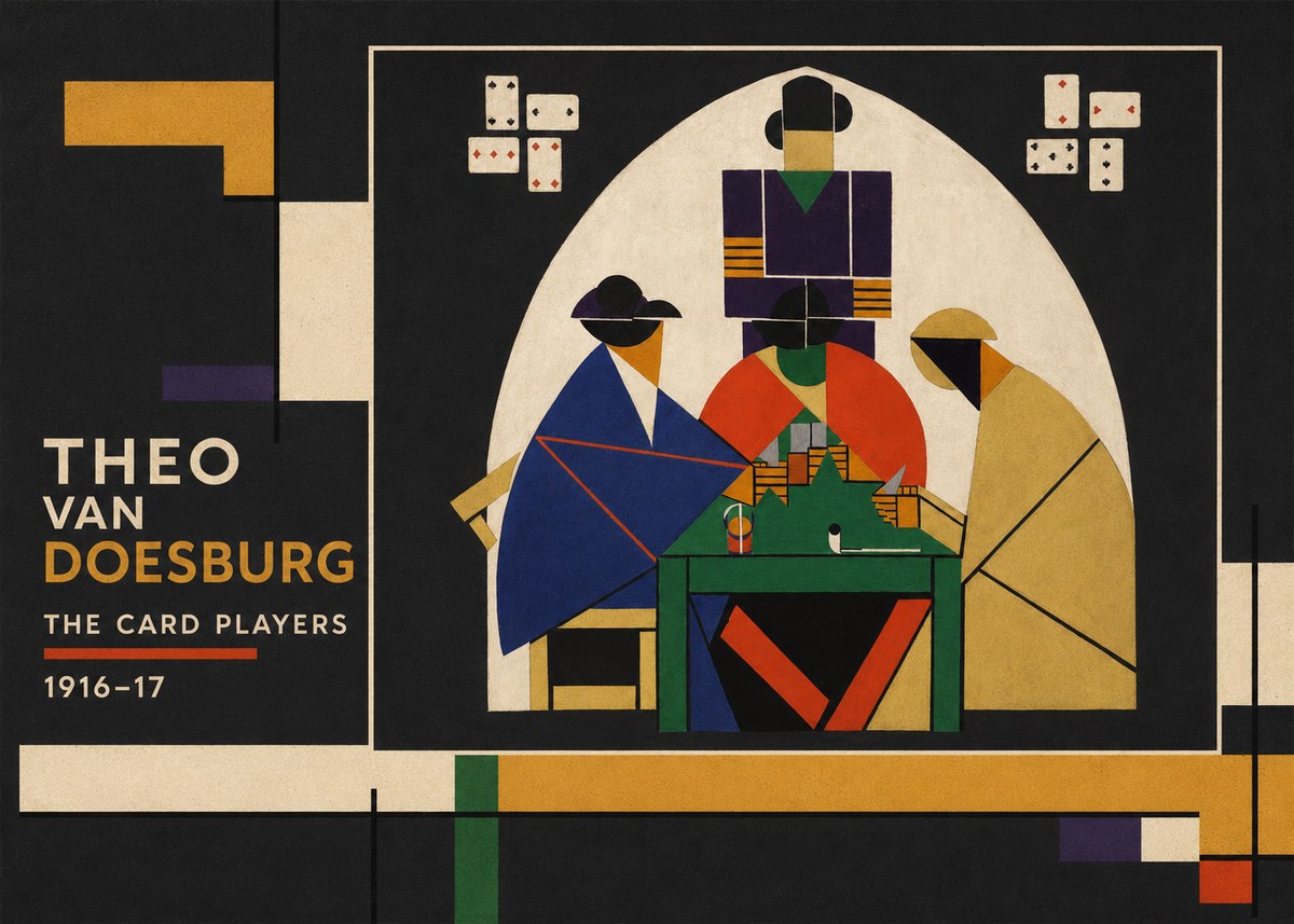Theo van Doesburg The Card Players No2 - Affiche