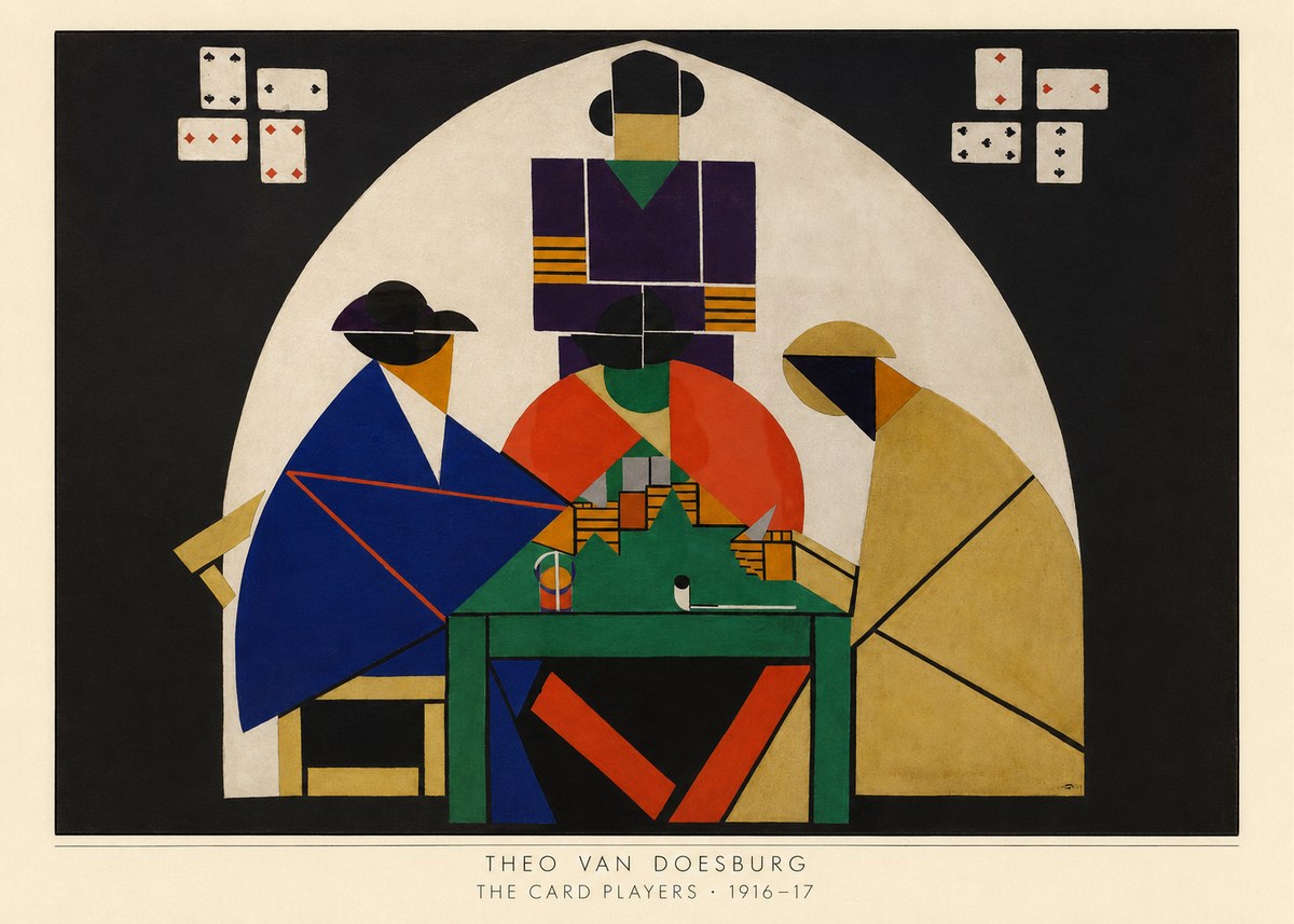 Theo van Doesburg The Card Players No5 - Affiche