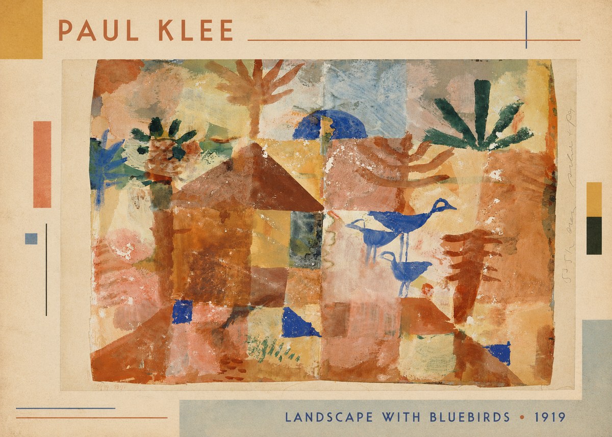 Paul Klee Landscape with Bluebirds No1 - Affiche