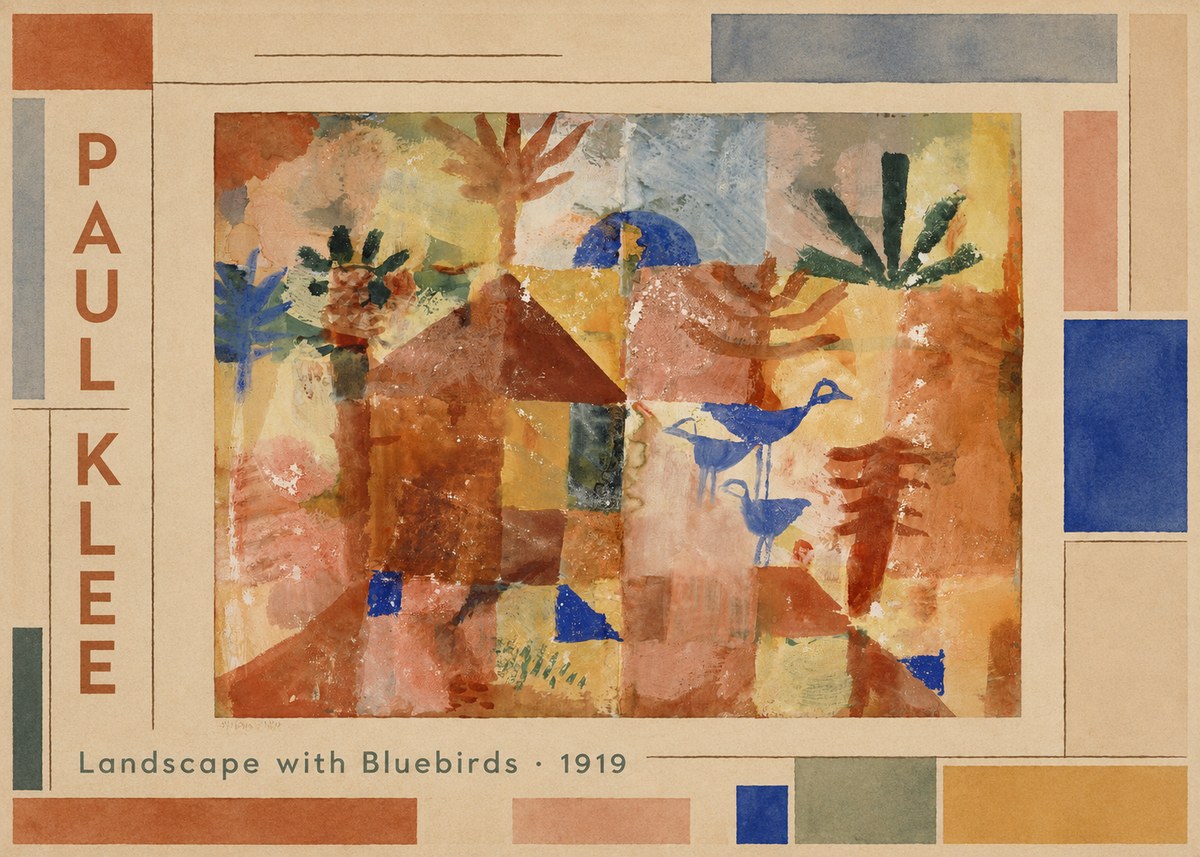 Paul Klee Landscape with Bluebirds No2 - Affiche