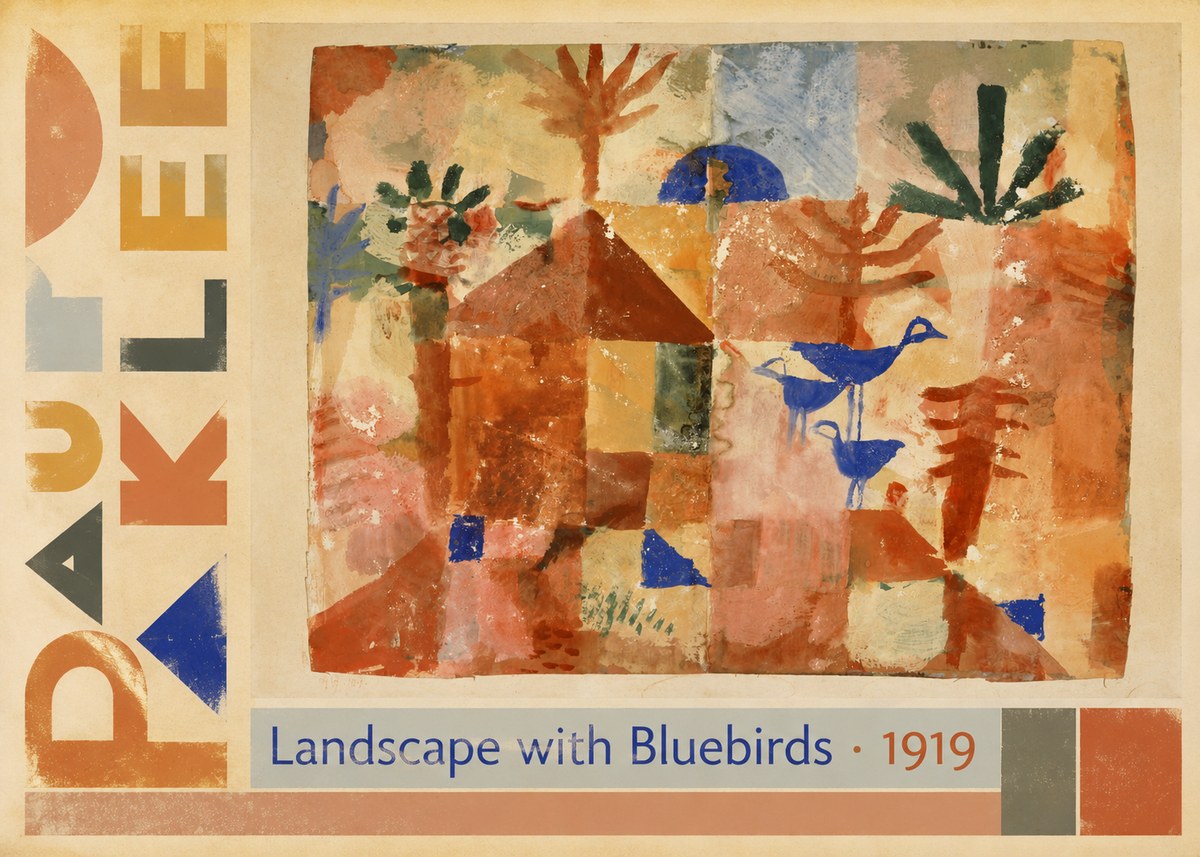 Paul Klee Landscape with Bluebirds No5 - Affiche