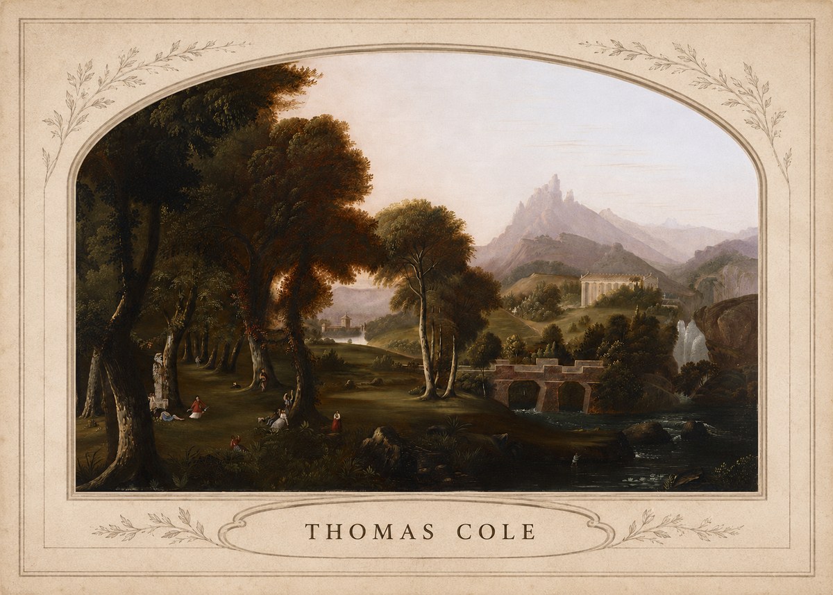 Thomas Cole The Old Mill, Sunset No3 - Affiche