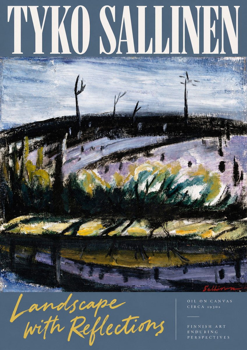 Tyko Sallinen Landscape with Reflections No2 - Affiche