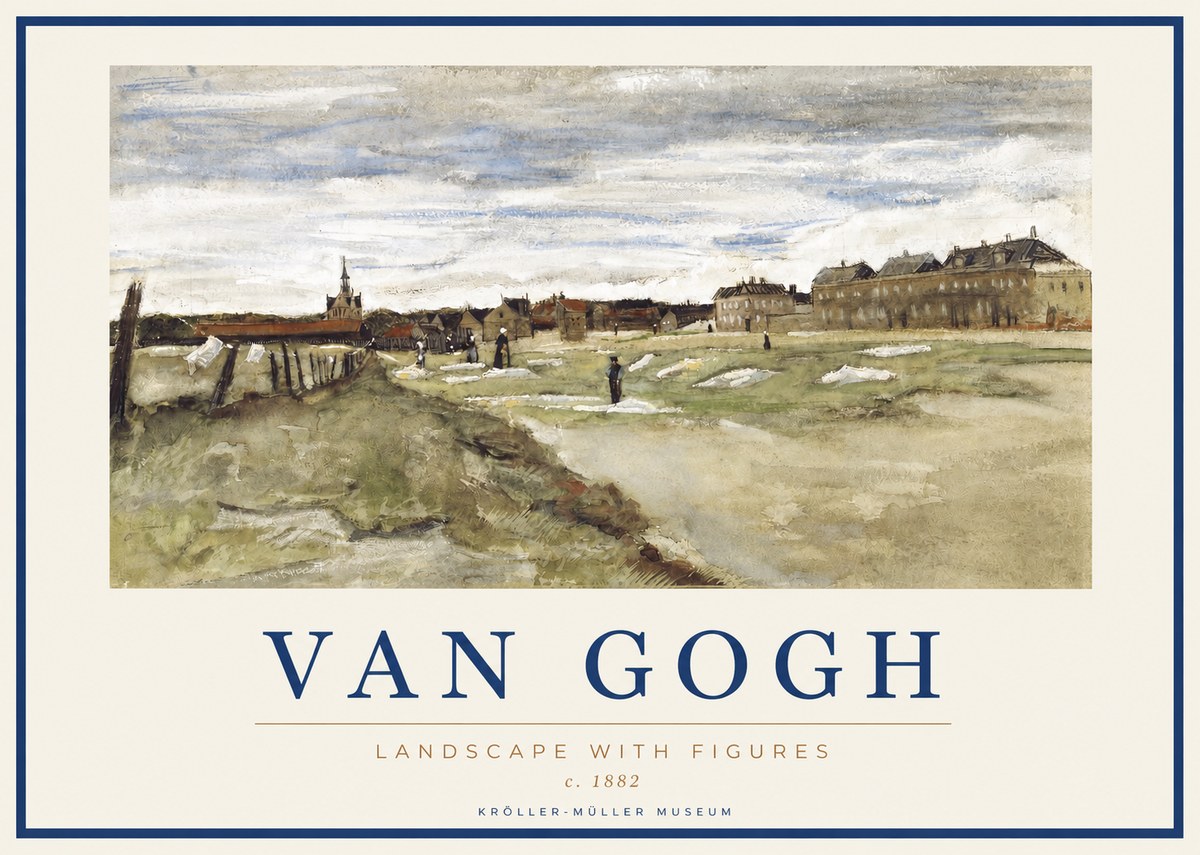 Van Gogh Landscape with Figures No2 - Affiche