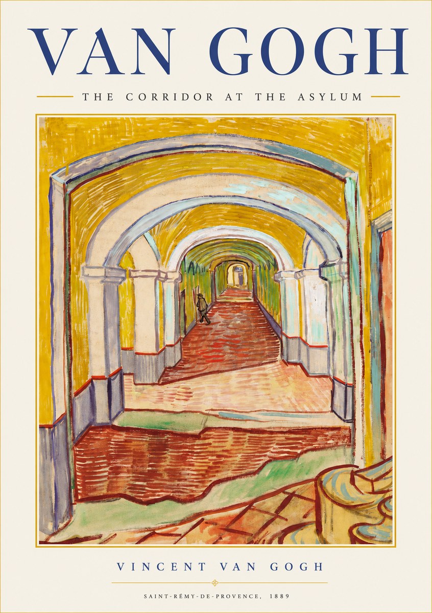 Van Gogh The Corridor at the Asylum No2 - Affiche