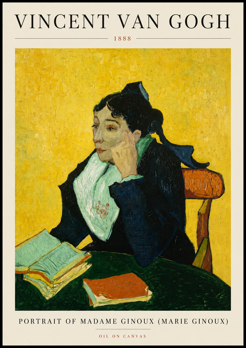 Van Gogh Portrait of Madame Ginoux (Marie Ginoux) No3 - Affiche