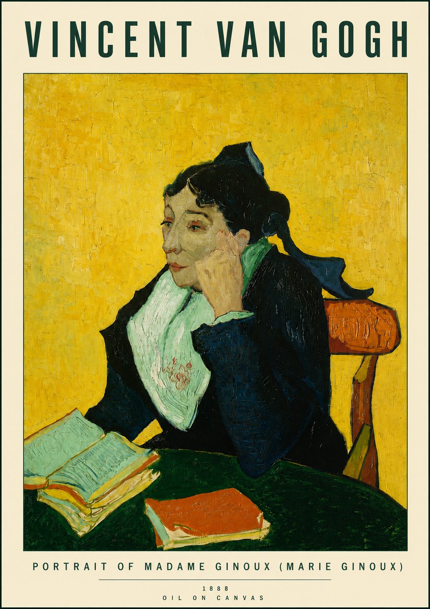 Van Gogh Portrait of Madame Ginoux (Marie Ginoux) No4 - Affiche