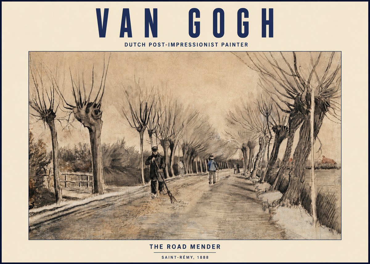 Van Gogh The Road Mender I No4 - Affiche