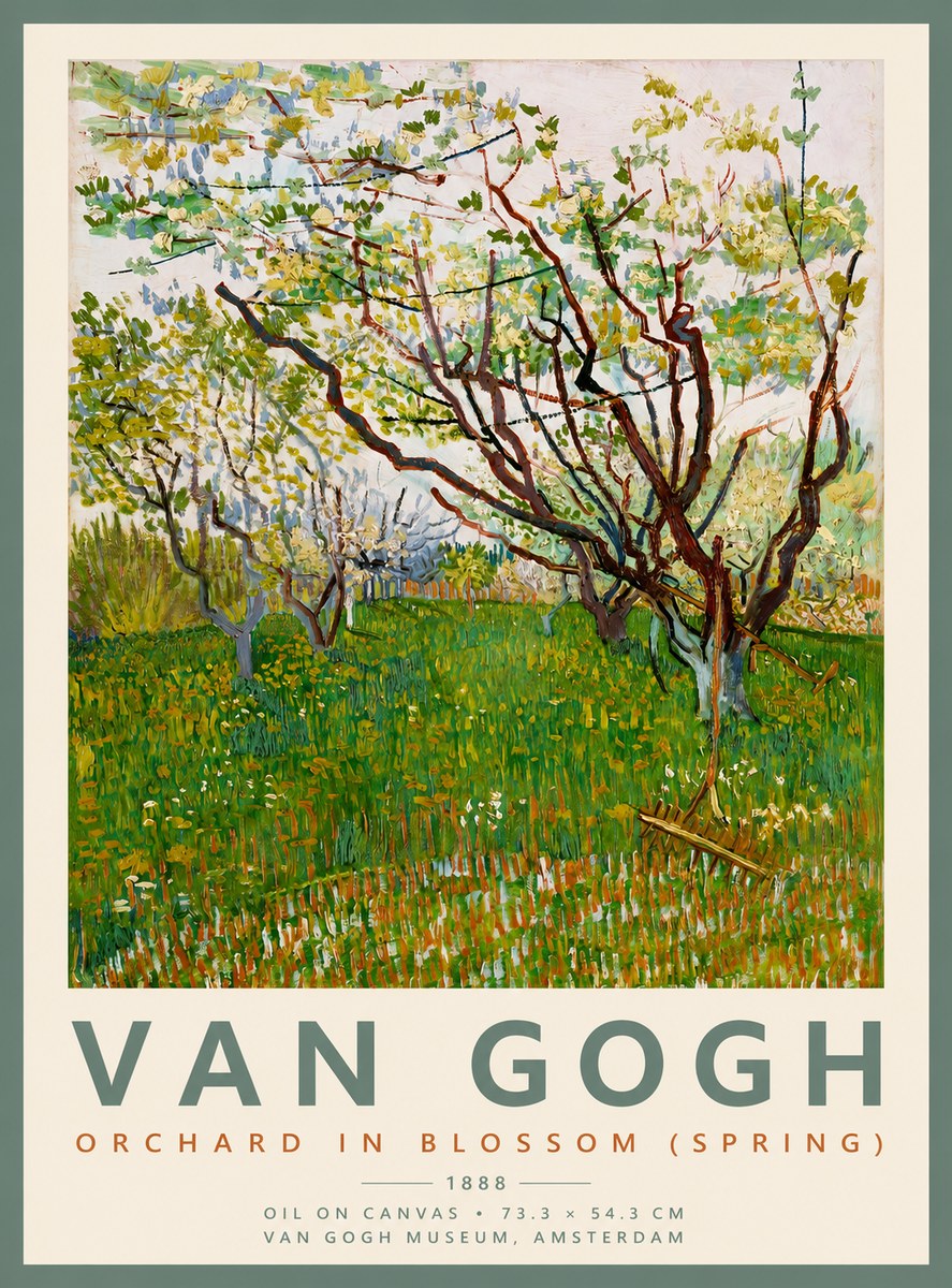 Van Gogh Orchard in Blossom (Spring) No2 - Affiche