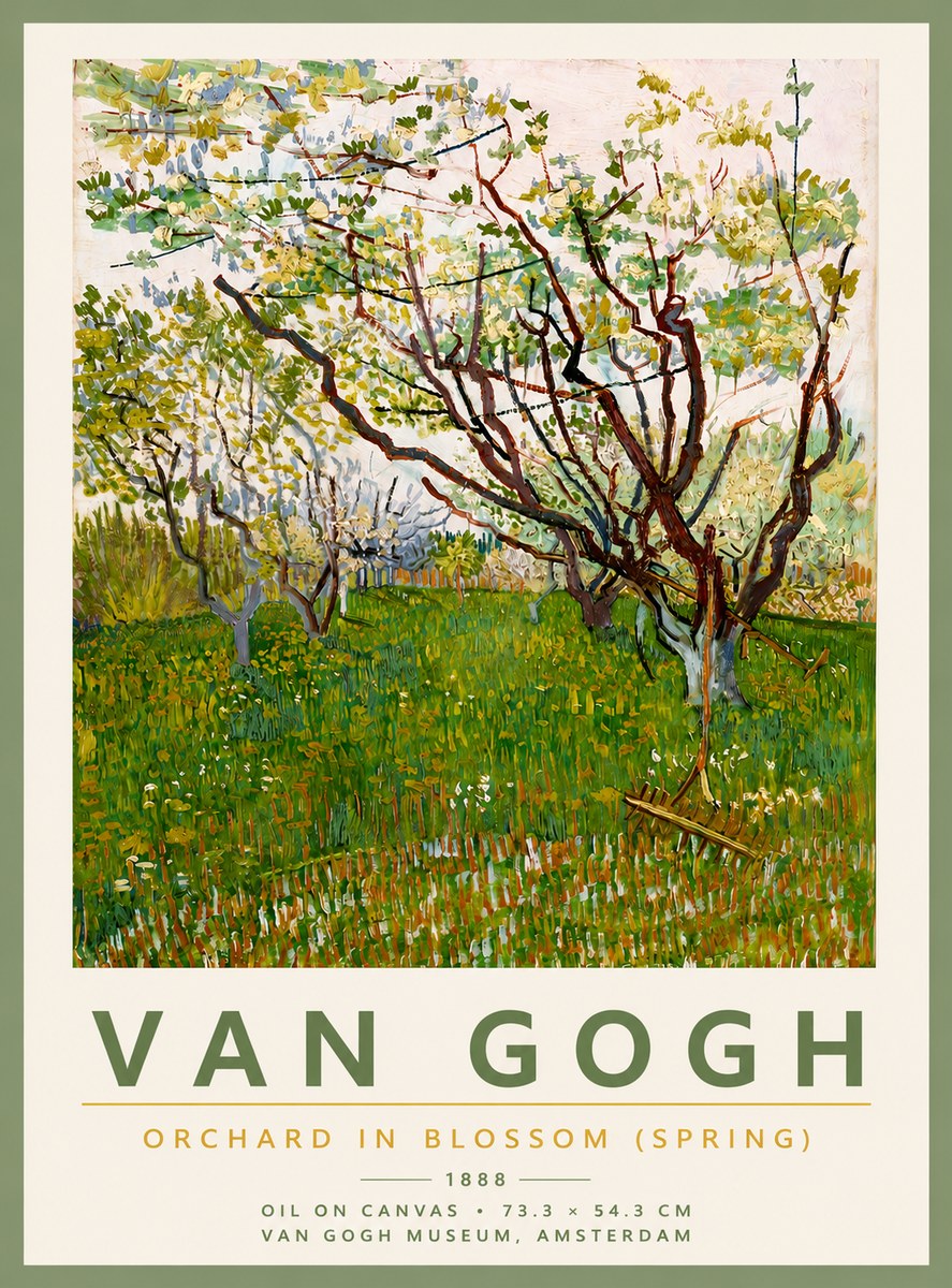 Van Gogh Orchard in Blossom (Spring) No4 - Affiche