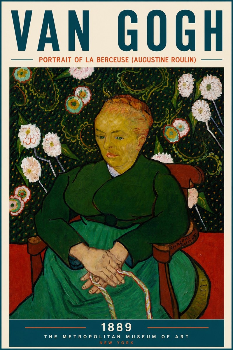 Van Gogh Portrait of La Berceuse (Augustine Roulin) No6 - Affiche