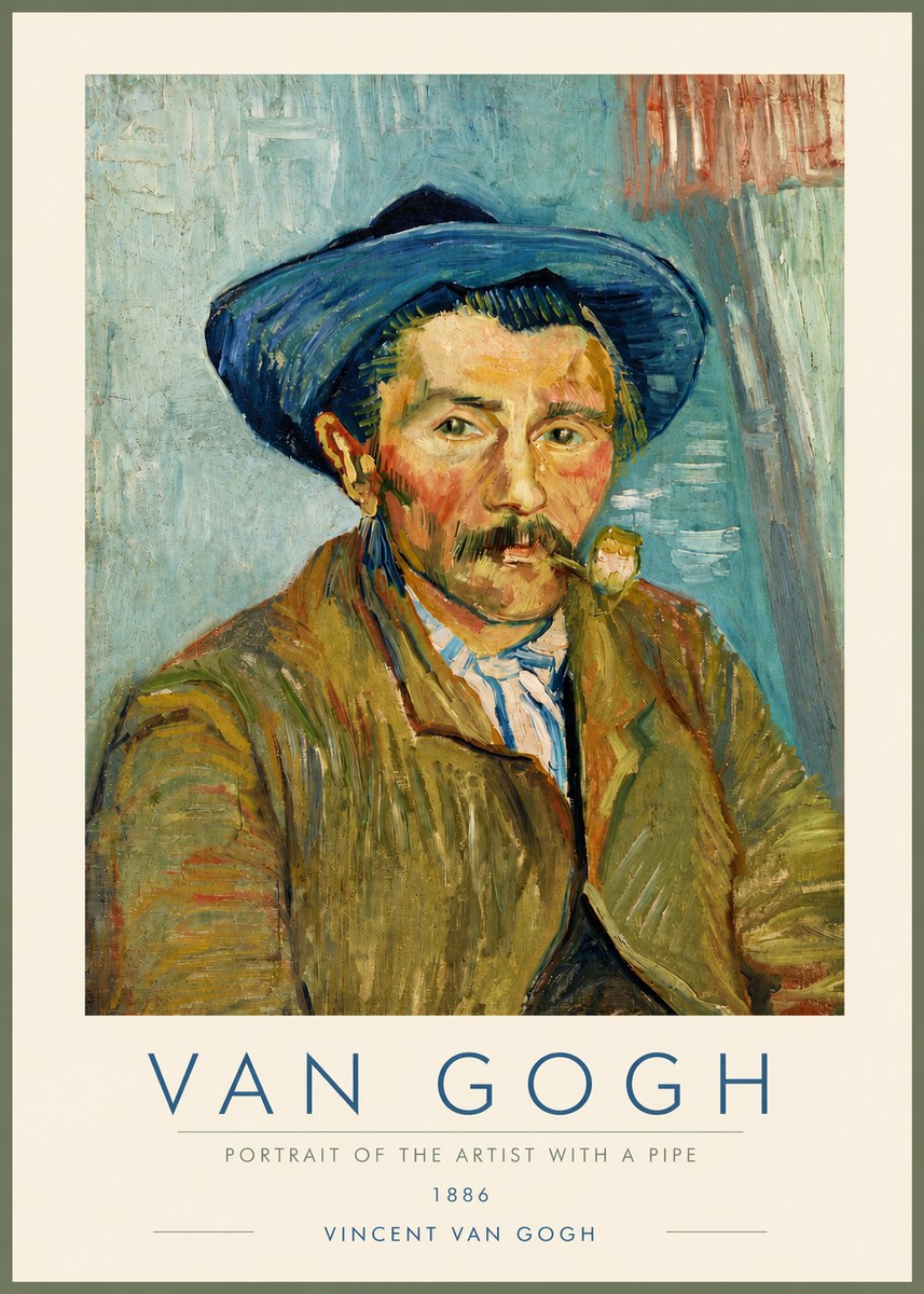 Van Gogh Portrait of the Artist with a Pipe No4 - Affiche