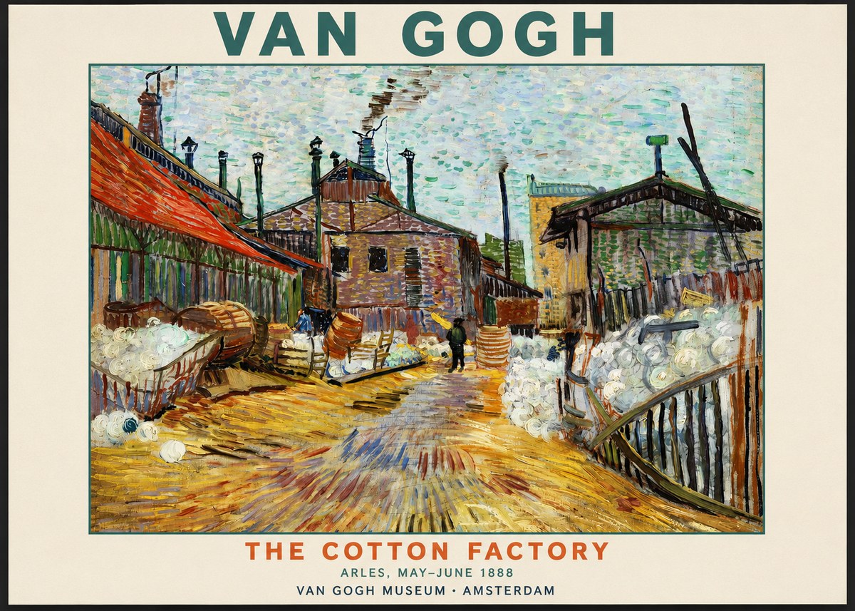 Van Gogh The Cotton Factory No2 - Affiche