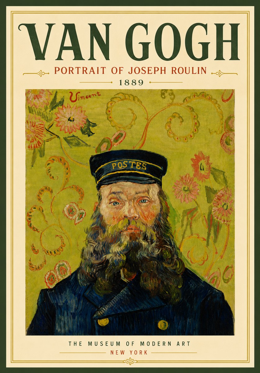 Van Gogh Portrait of Joseph Roulin II No5 - Affiche
