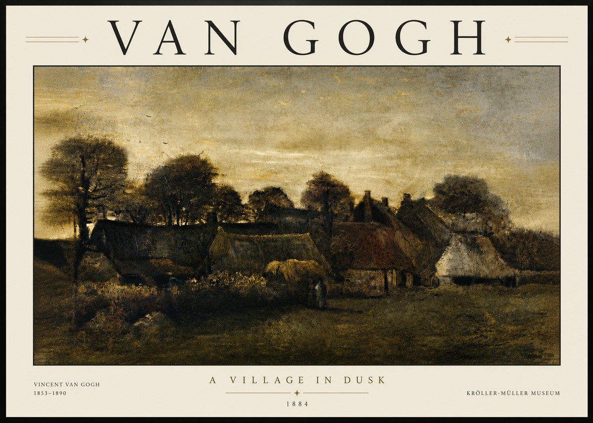 Van Gogh A Village in Dusk No6 - Affiche