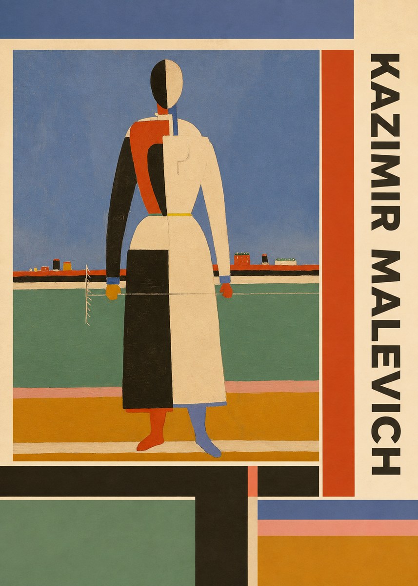 Kazimir Malevich Woman with a Rake No2 - Affiche