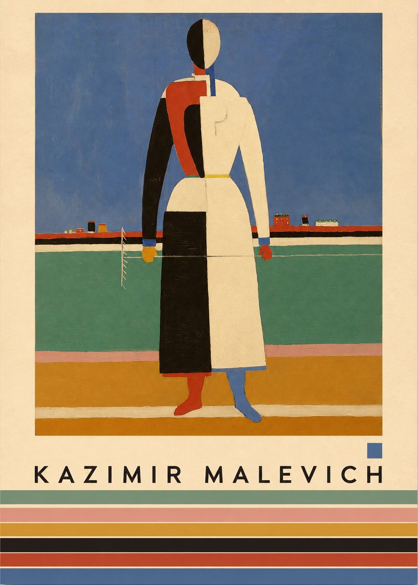Kazimir Malevich Woman with a Rake No3 - Affiche
