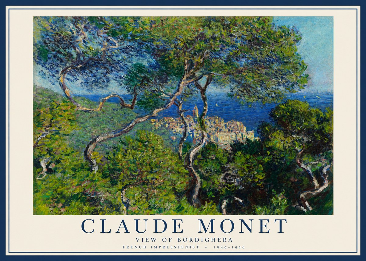 Monet View of Bordighera No2 - Affiche