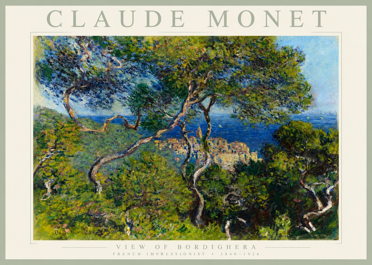 Monet View of Bordighera No3 - Affiche