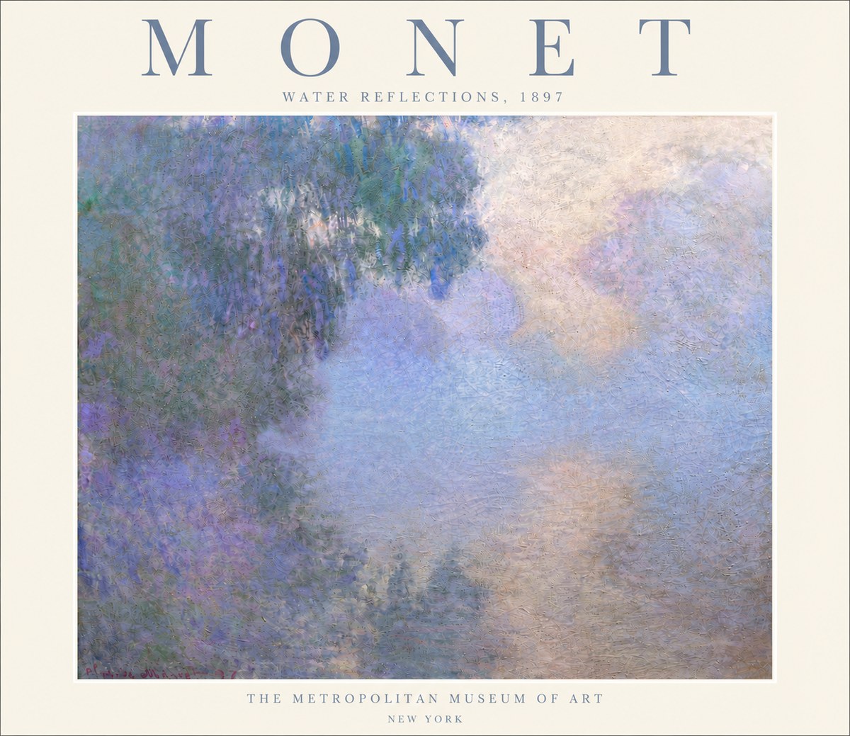 Monet Water Reflections No5 - Affiche