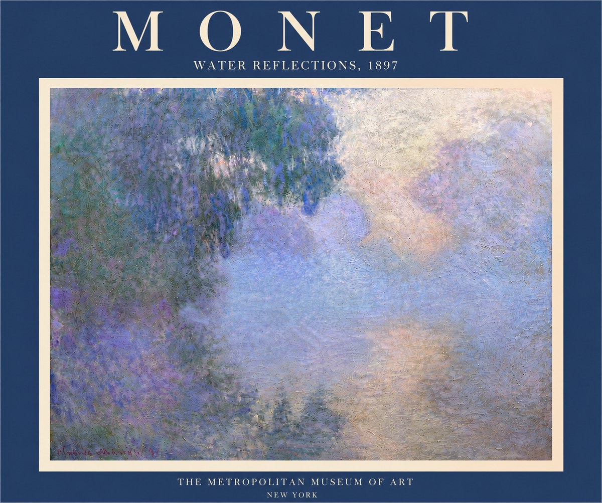 Monet Water Reflections No6 - Affiche