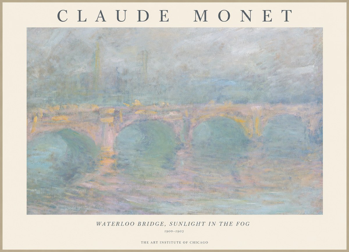 Monet Waterloo Bridge, Sunlight in the Fog I No1 - Affiche