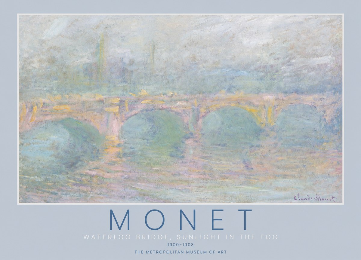 Monet Waterloo Bridge, Sunlight in the Fog I No2 - Affiche