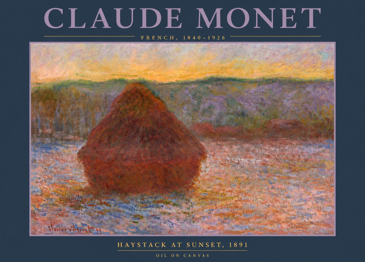 Monet Haystack at Sunset, 1891 No4 - Affiche