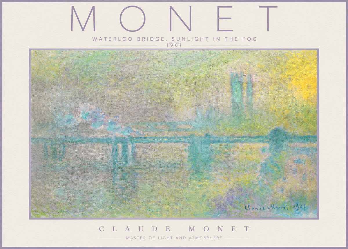 Monet Waterloo Bridge, Sunlight in the Fog II No4 - Affiche