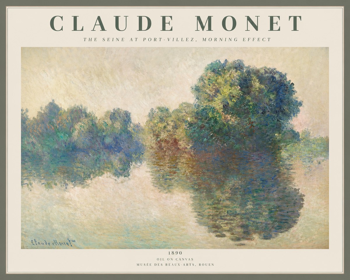 Monet The Seine at Port-villez, Morning Effect No2 - Affiche
