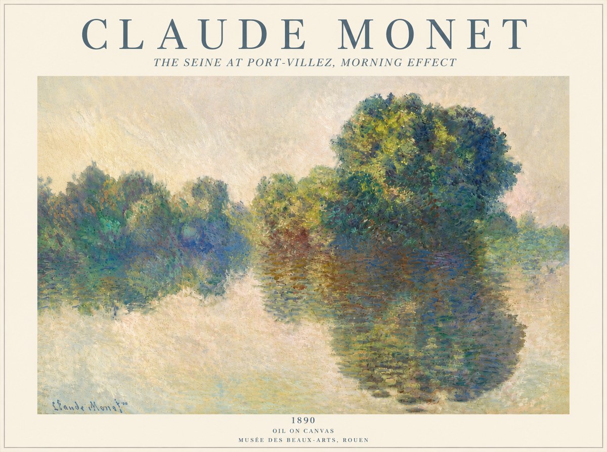 Monet The Seine at Port-villez, Morning Effect No4 - Affiche