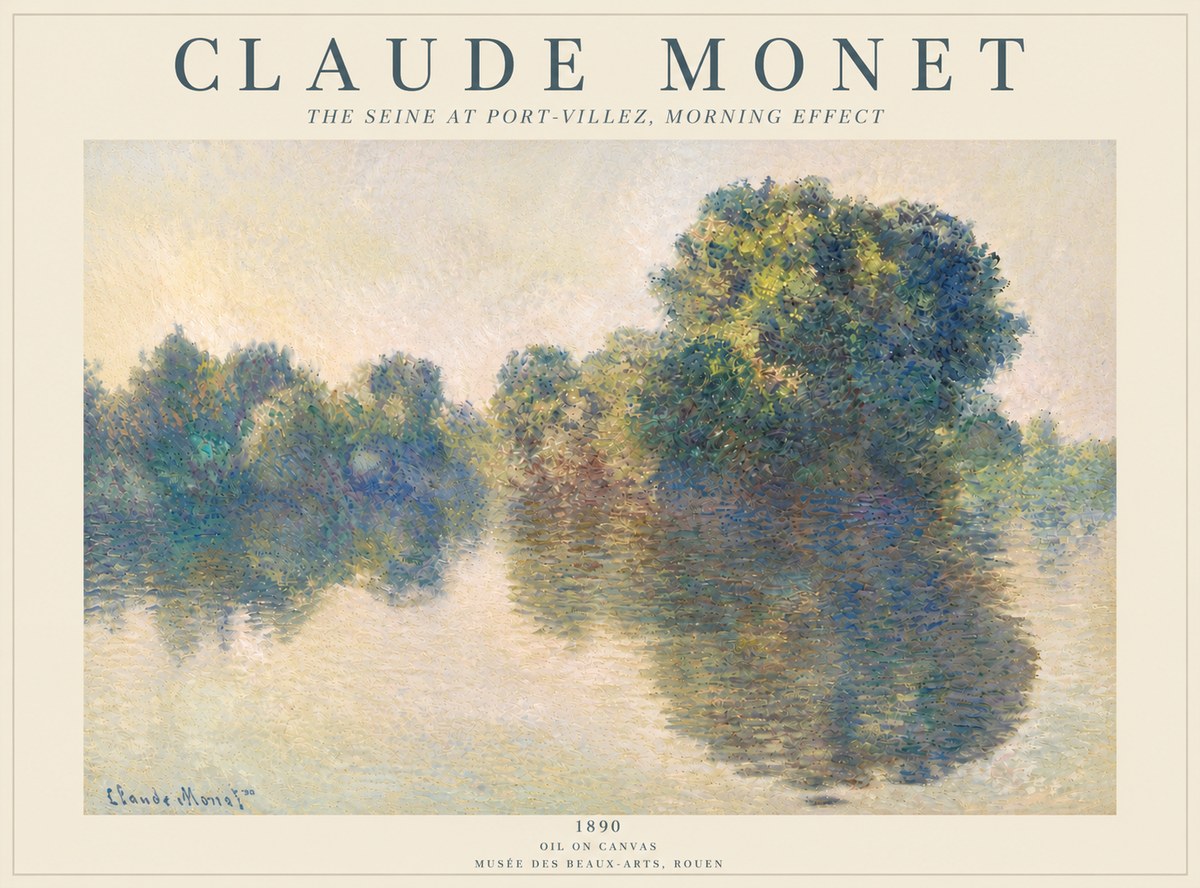 Monet The Seine at Port-villez, Morning Effect No5 - Affiche
