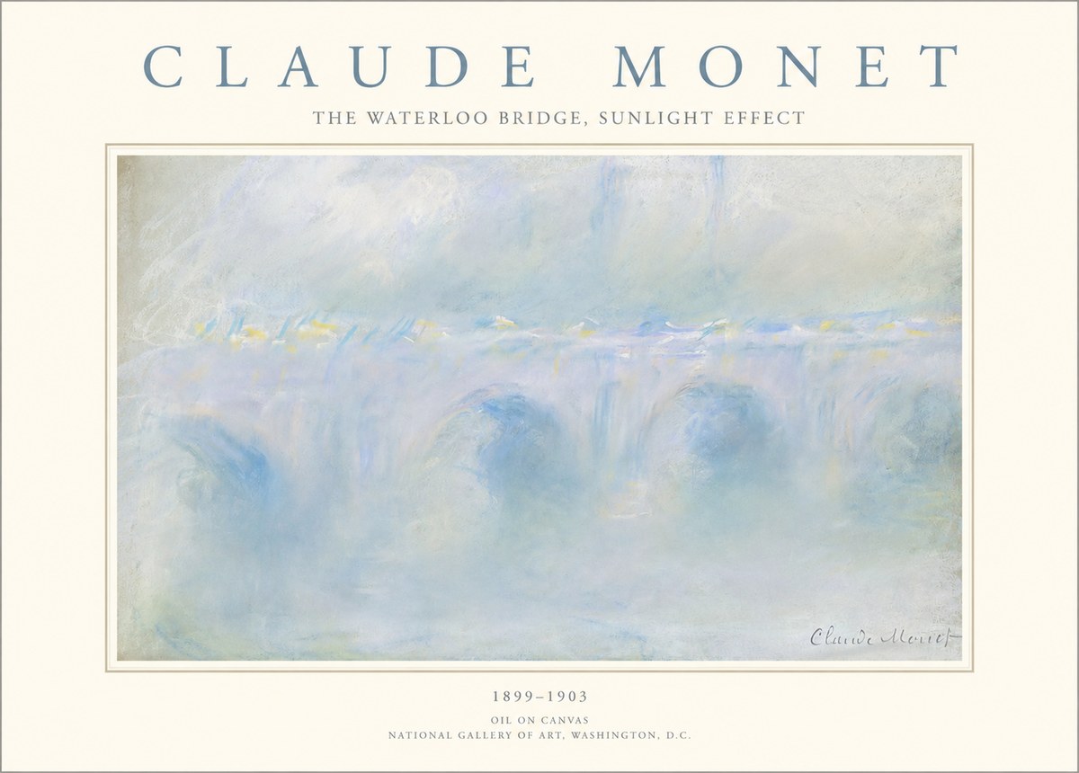 Monet The Waterloo Bridge, Sunlight Effect No1 - Affiche