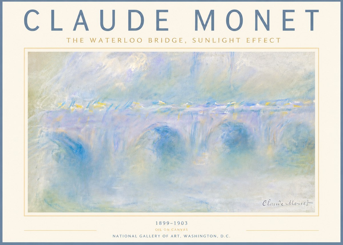 Monet The Waterloo Bridge, Sunlight Effect No6 - Affiche