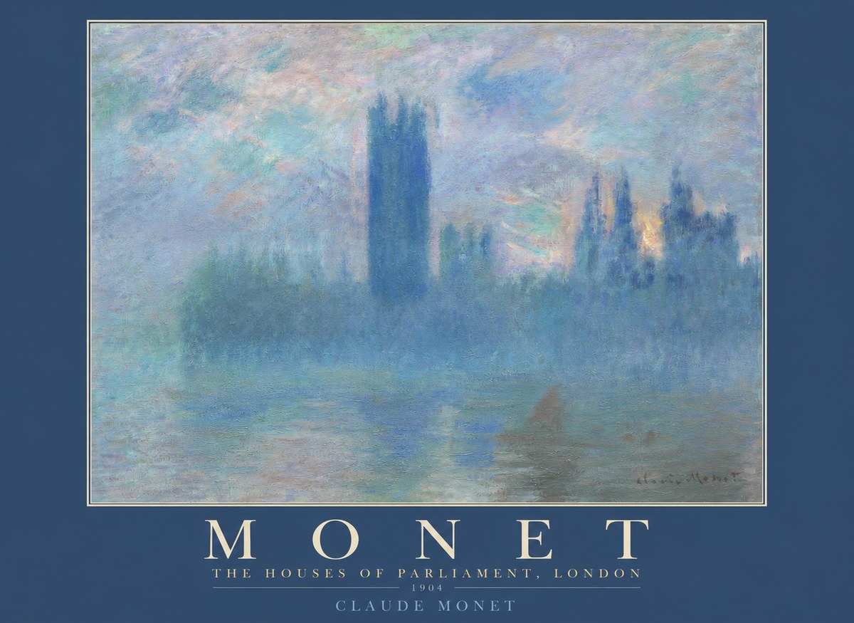 Monet The Houses of Parliament, London I No2 - Affiche