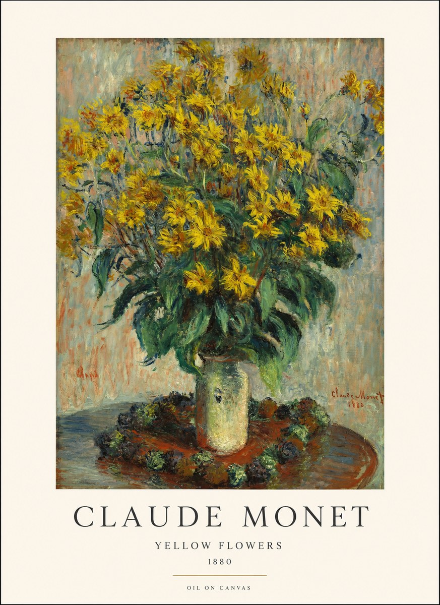 Monet Yellow Flowers No1 - Affiche