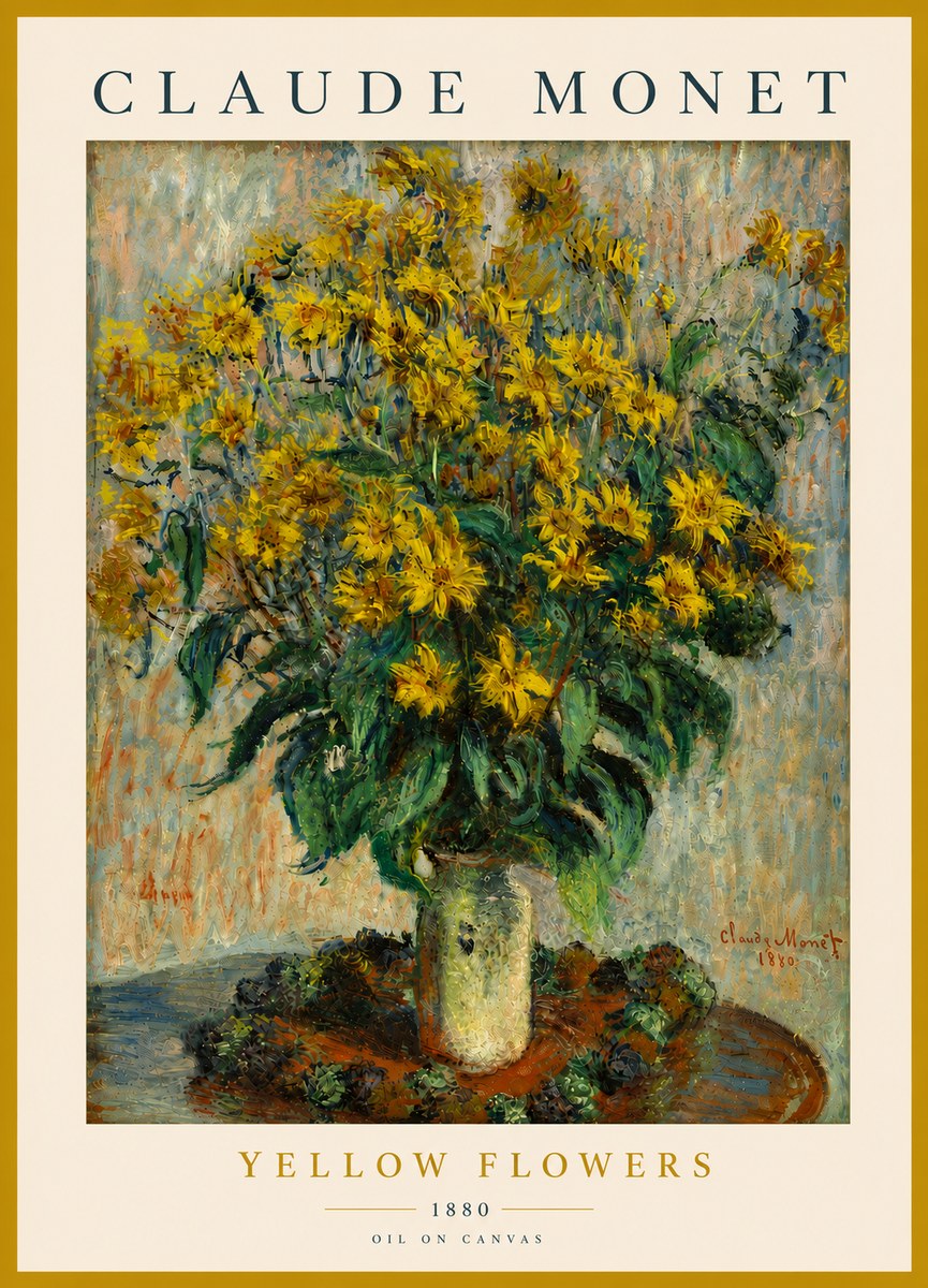 Monet Yellow Flowers No6 - Affiche