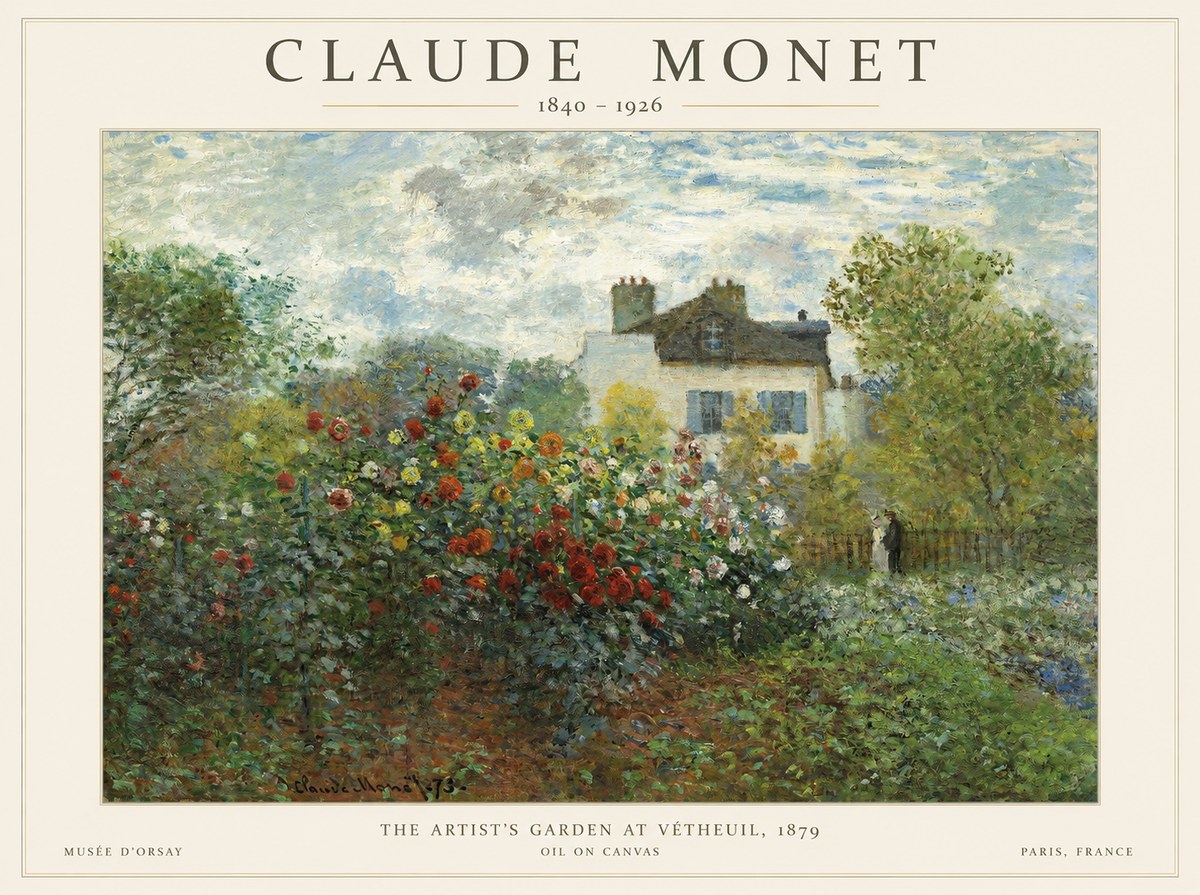 Monet The Artist's Garden at Vétheuil, 1879 No1 - Affiche