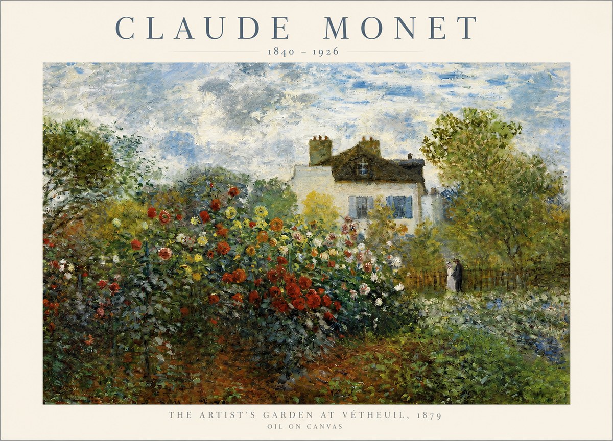 Monet The Artist's Garden at Vétheuil, 1879 No2 - Affiche