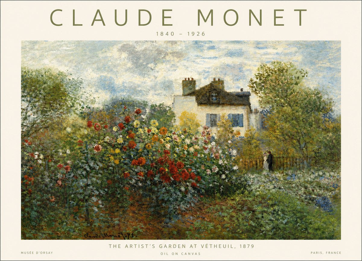 Monet The Artist's Garden at Vétheuil, 1879 No4 - Affiche